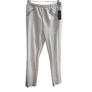 Adrienne Vittadini Women's‎ White Zip Pocket Dress Pants Size L